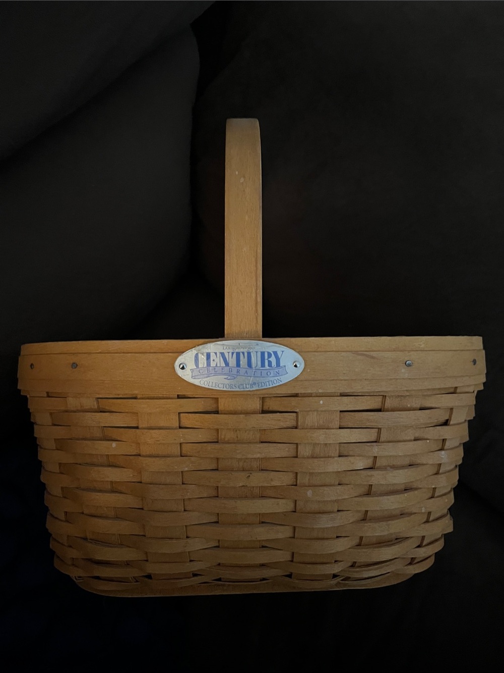Longaberger Century Woven Picnic Basket - Natural Wood